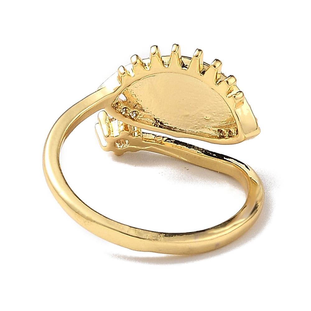Anillo ajustable Maxi ojo turco azul zircón baño oro / unidad2