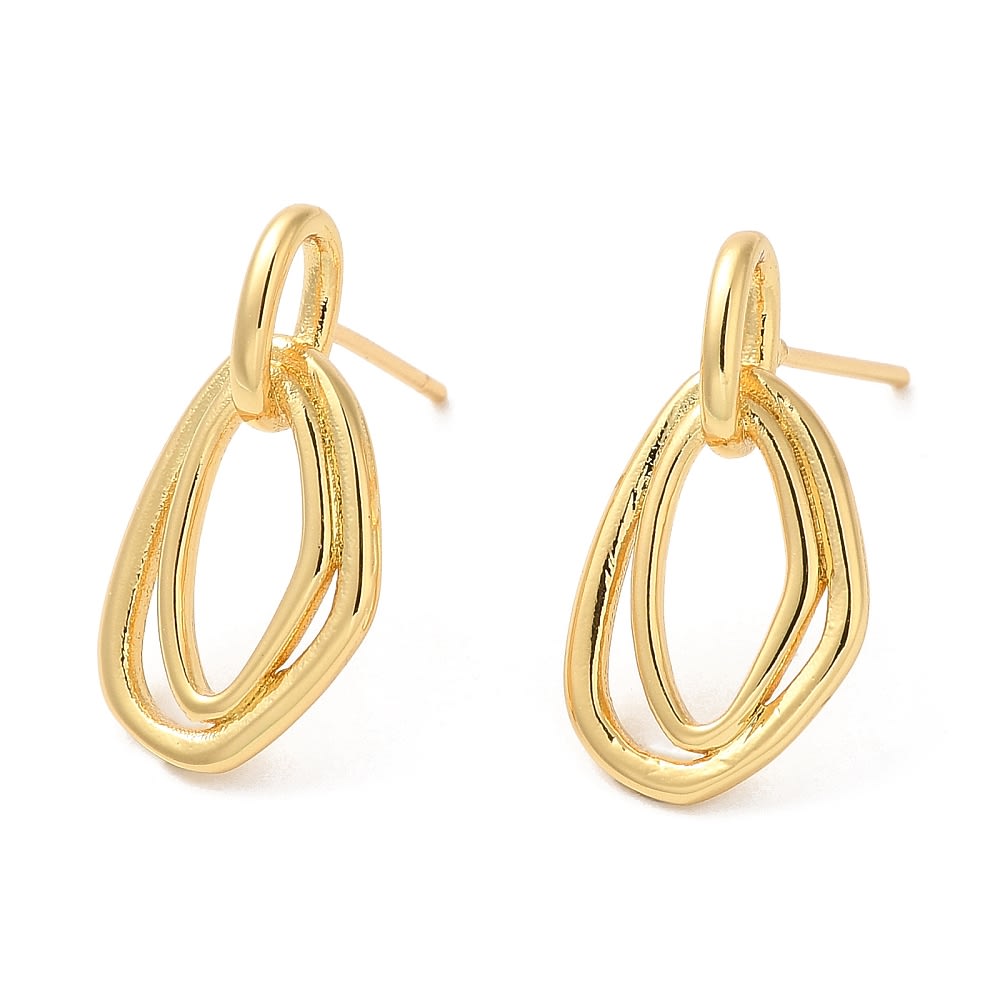 Aros aretes colgantes torción 20 mm baño de oro / par1