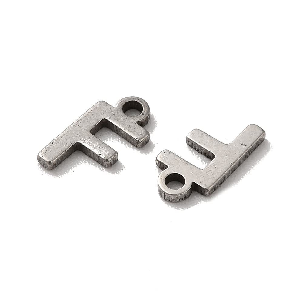 Mini Letras colgantes abecedario 8 mm acero plateado / unidad2