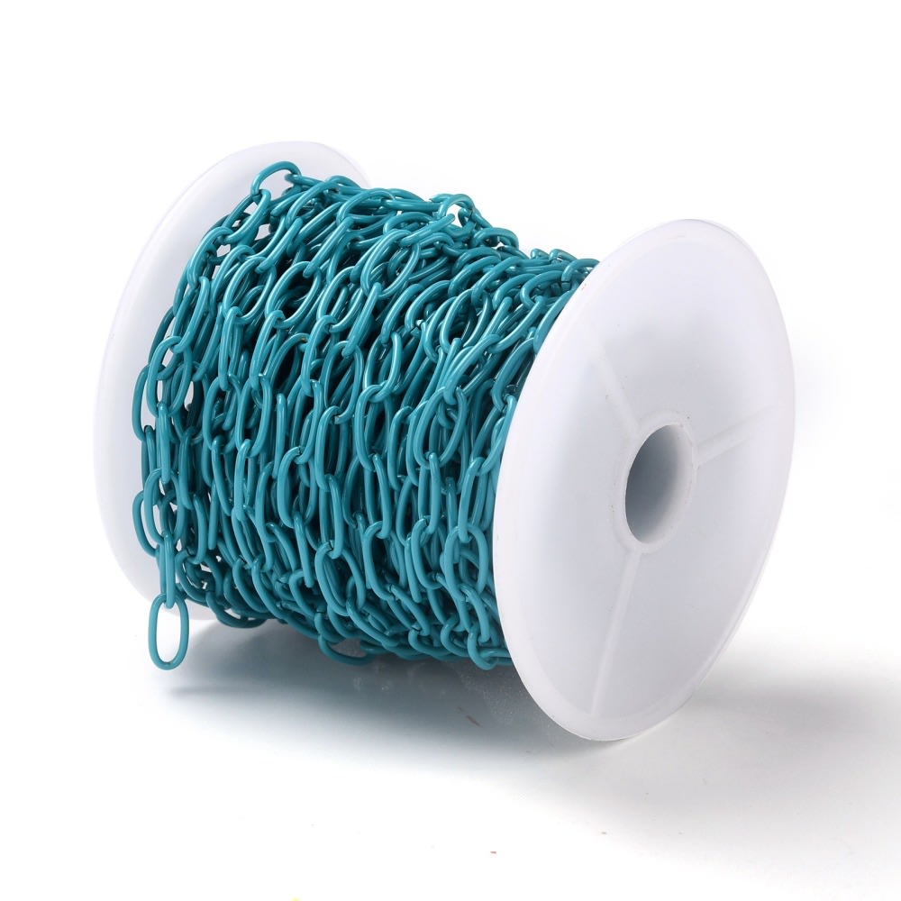 Cadena eslabón clip esmaltado colores latón / metro4