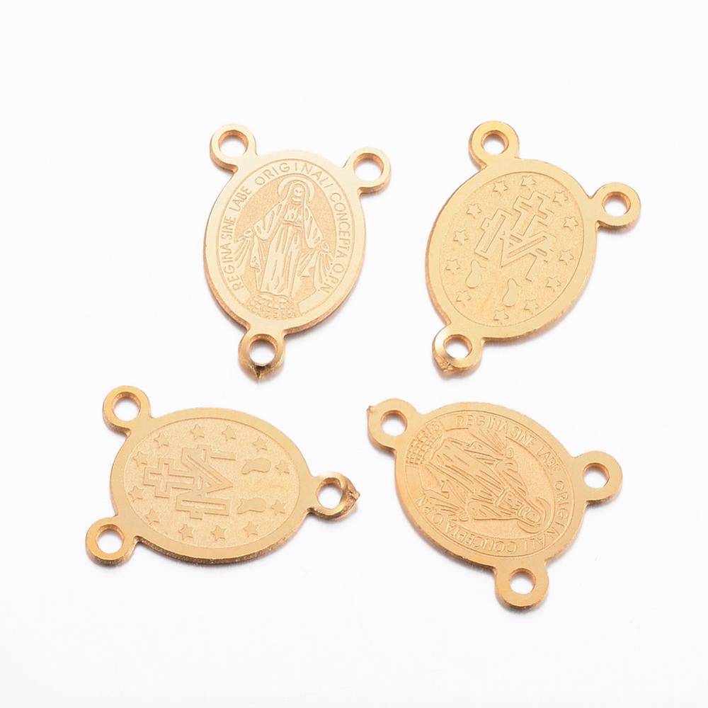 Dije vitela centro rosario virgen milagrosa acero / unidad4