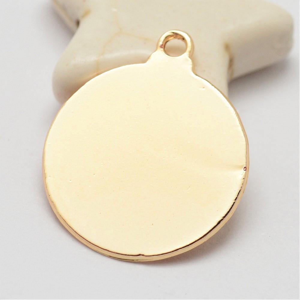 Dije colgante medalla oración padre nuestro 18.5 mm baño oro / unidad2