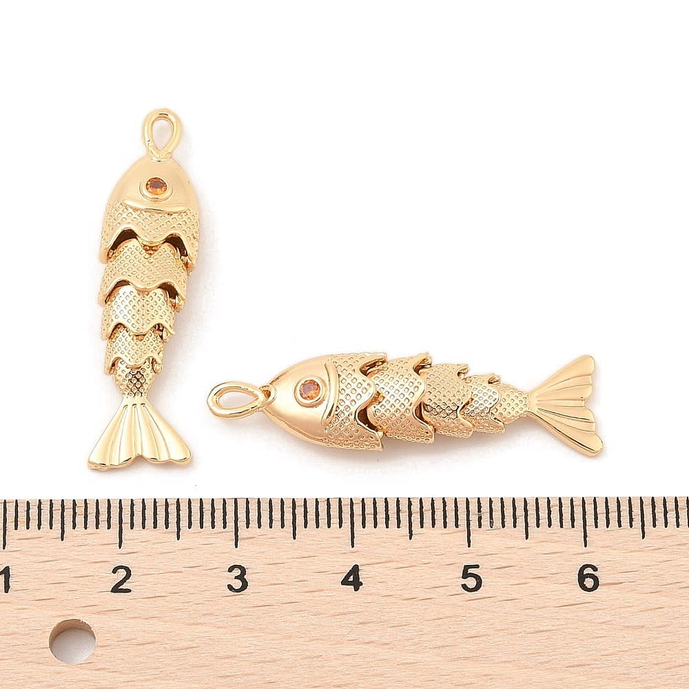 Maxi dije colgante pez 33 mm verano baño de oro / unidad3