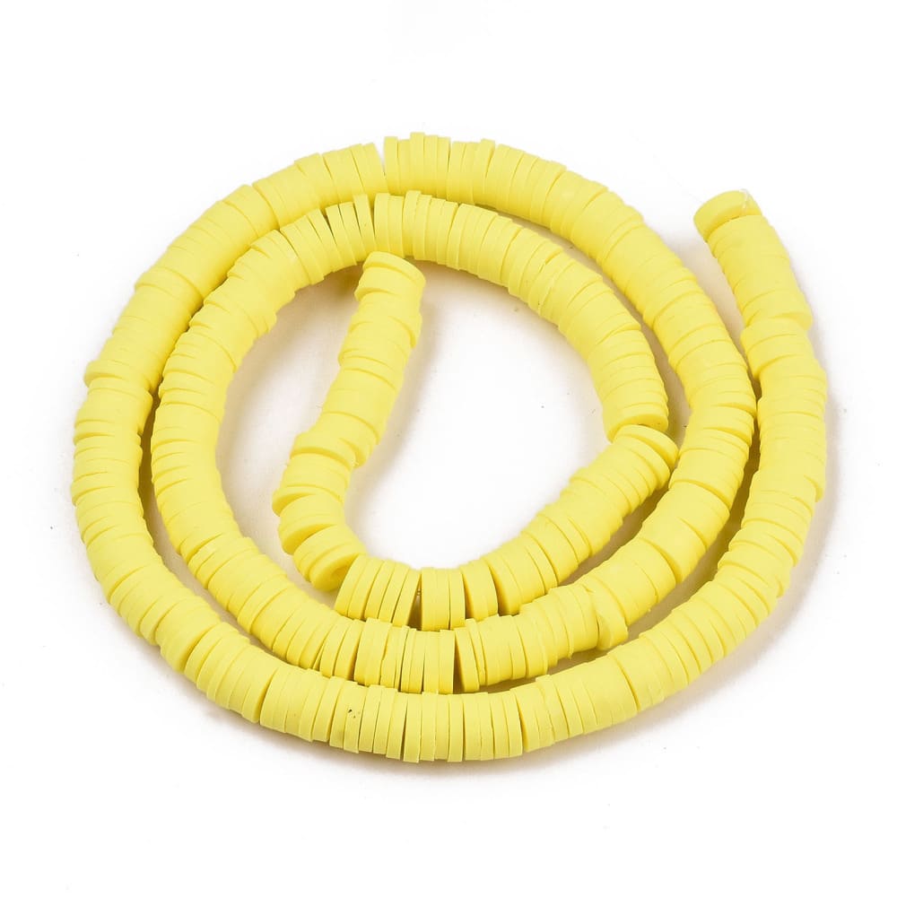Sarta cuentas disco arcilla polimérica unicolor fimo 6 mm / tira2