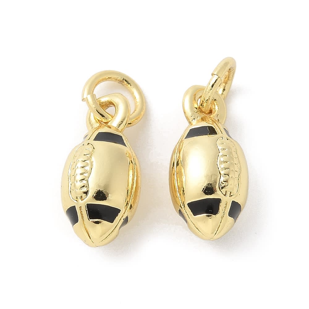 Dije colgante esmaltado balón futbol americano rugby baño oro / unidad1