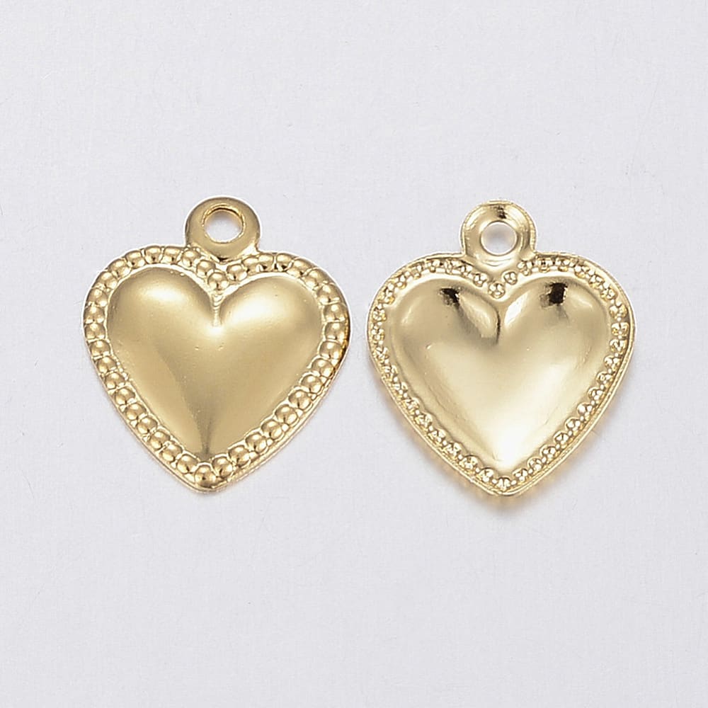 Dije colgante mini corazón ostra acero / unidad3