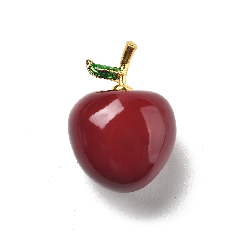 Dije colgante esmaltado manzana 21 mm baño oro / unidad2