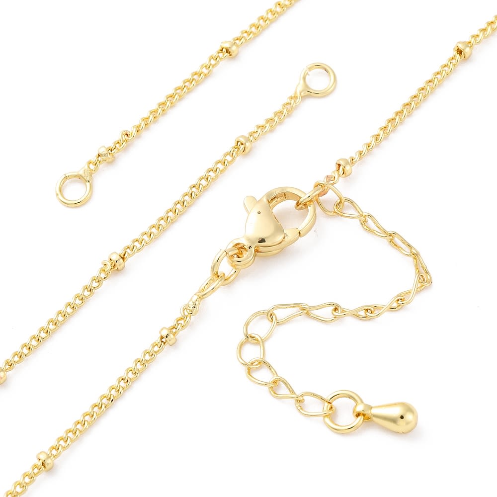 Cadena base para armar collar 45 cm baño oro platino / unidad3