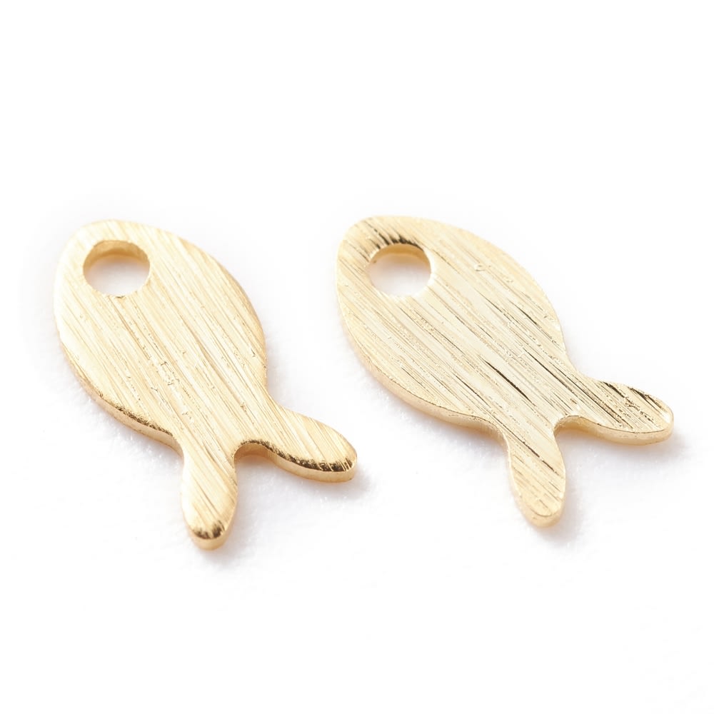 Dije colgante pez 8 mm baño de oro / unidad3