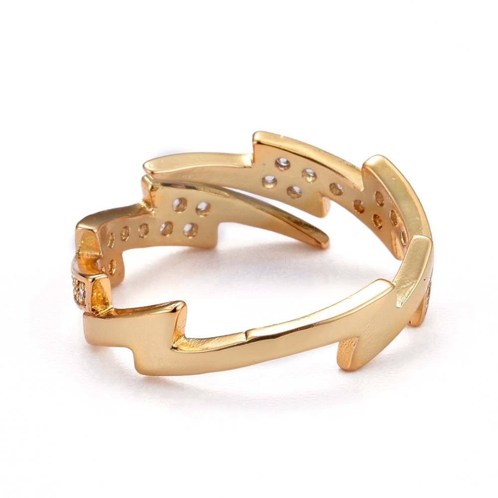 Anillo ajustable rayo baño de oro / unidad3