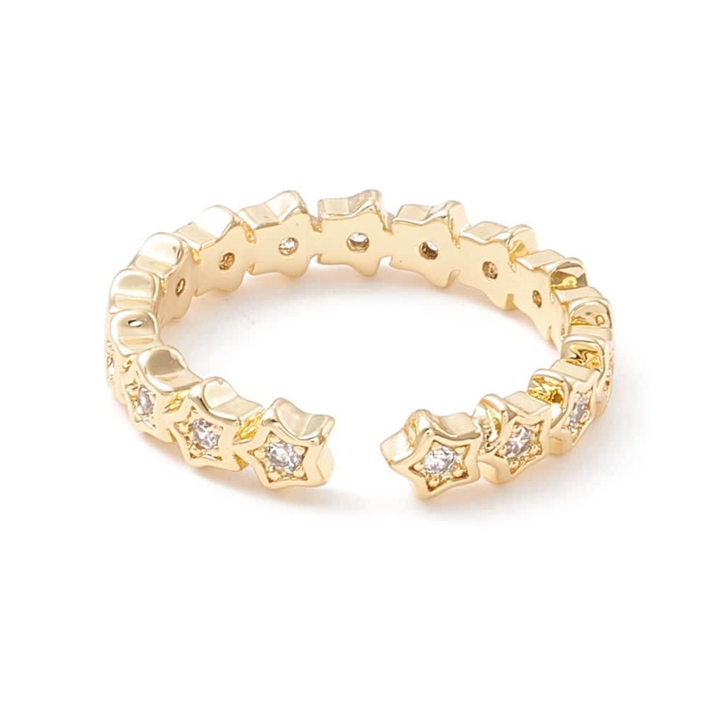 Anillo ajustable cinta de estrellas baño de oro / unidad3