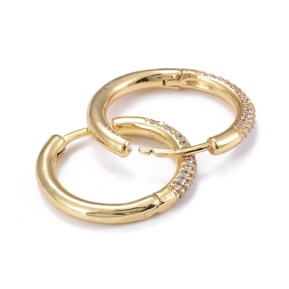 Aros argollas aretes huggies zircón 20 mm / par1