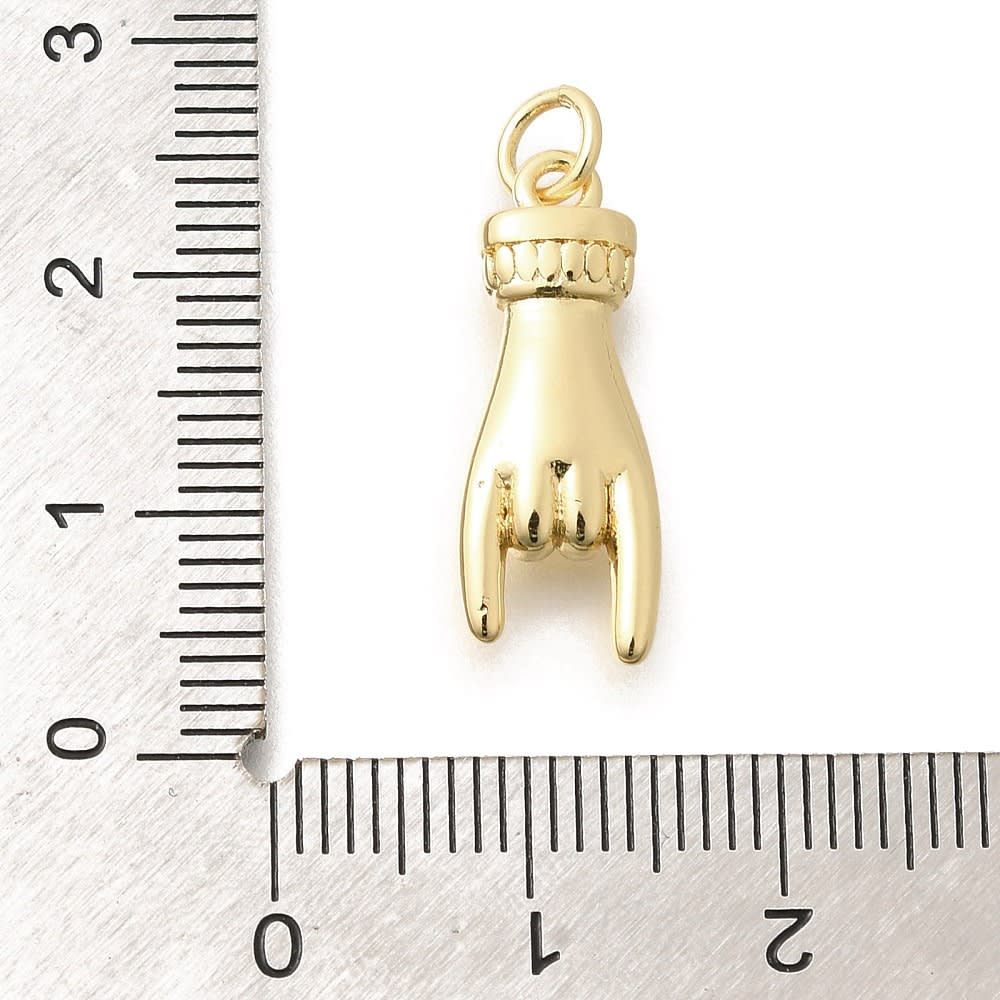 Dije colgante mano de rock 21.5 mm baño de oro / unidad3