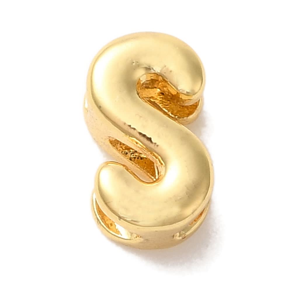 Letras pasadoras lisas abecedario 9.5 mm baño oro / unidad9