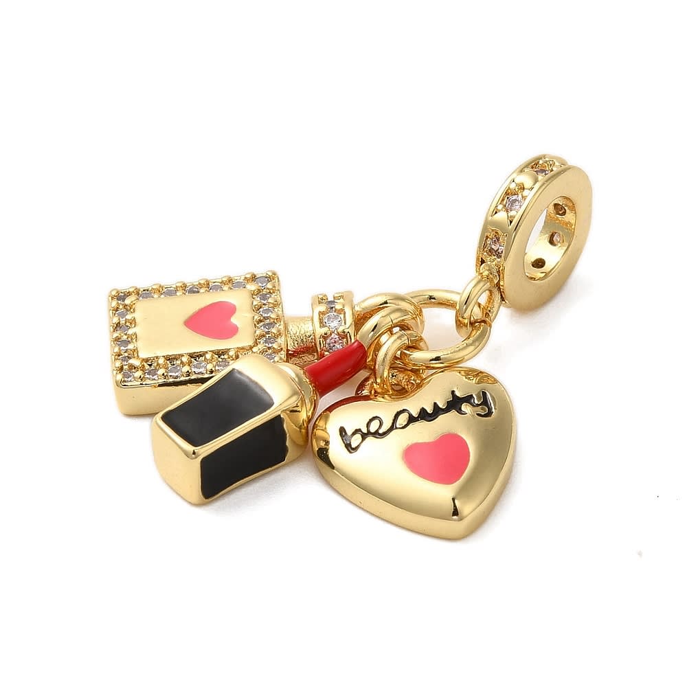 Colgante europeo charm maquillaje belleza baño de oro / unidad2