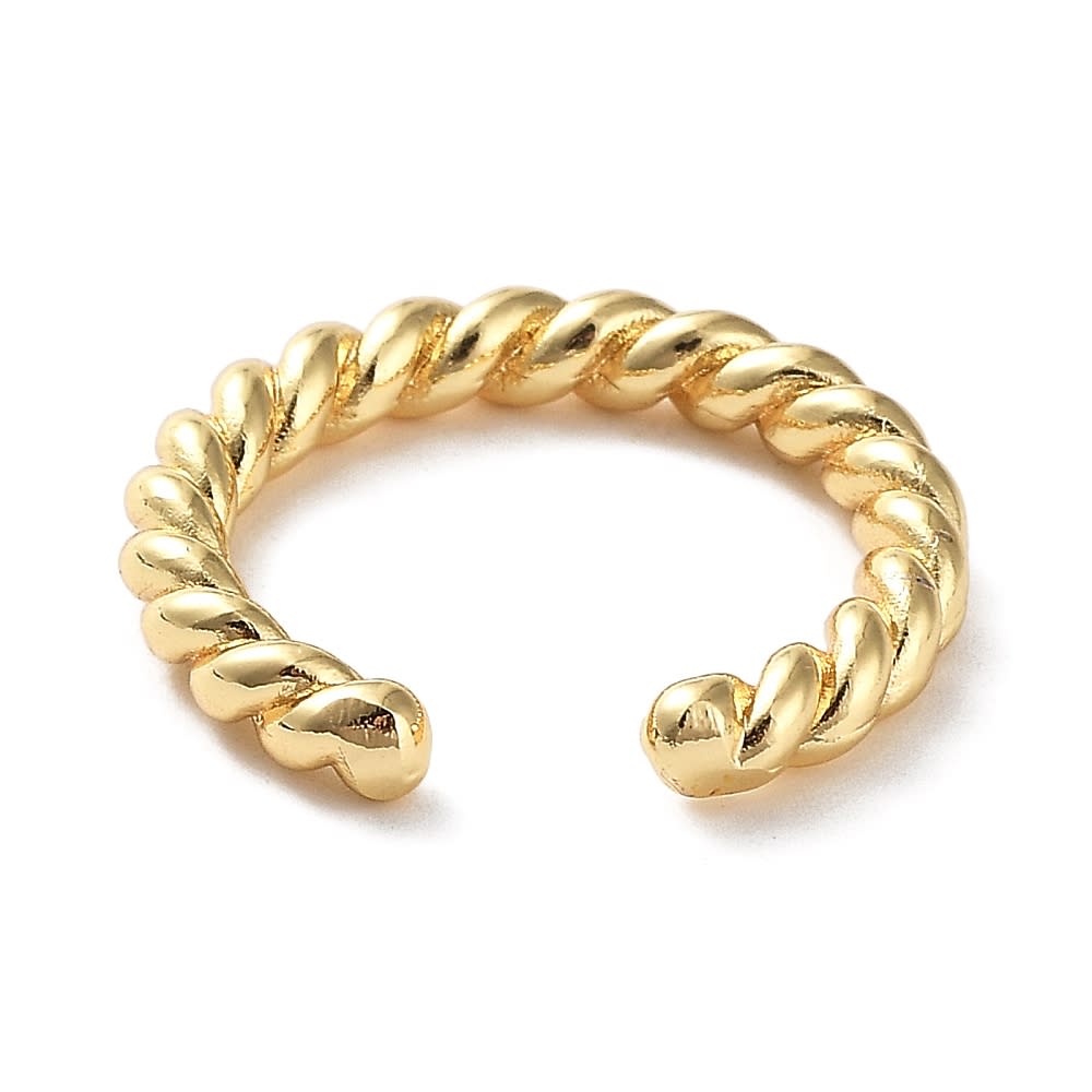 Anillo ajustable trenzado cuerda torcida baño de oro / unidad3
