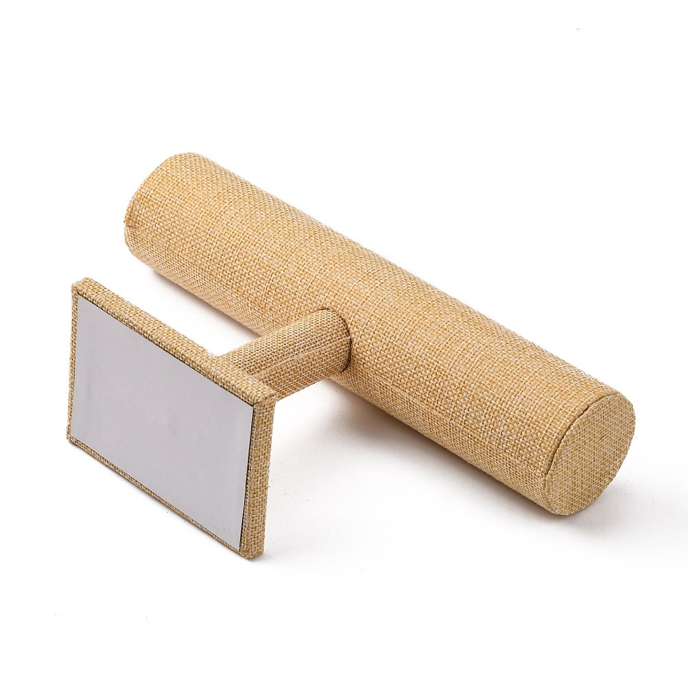 Exhibidor mostrario pulseras manilla reloj arpillera yute / unidad5