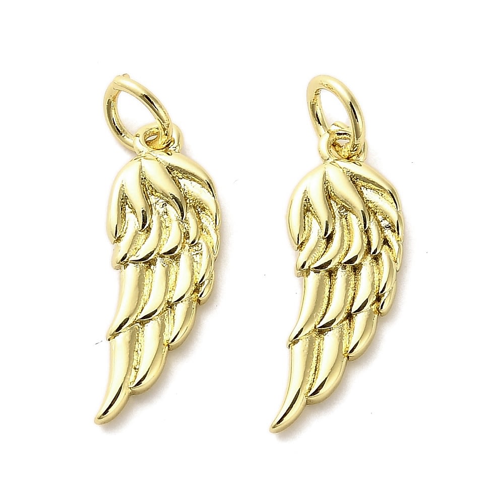 Dije colgante alas 19 mm baño de oro / unidad1