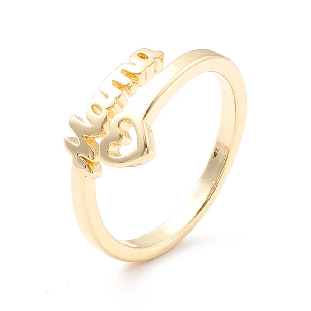 Anillo ajustable mamá baño de oro / unidad2