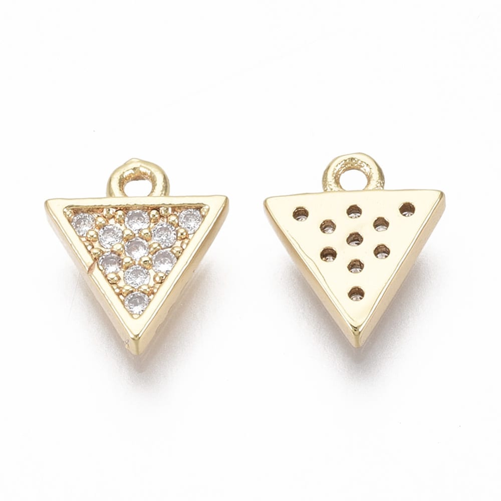 Dije colgante mini corona triángulo baño oro zircón / unidad3