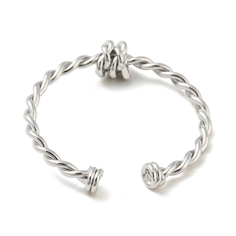 Anillo ajustable torcido con nudo baño de oro platino / unidad2