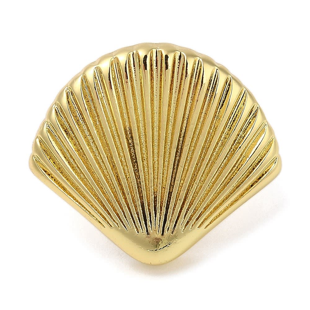 Anillo ajustable concha mar ostra baño de oro / unidad2