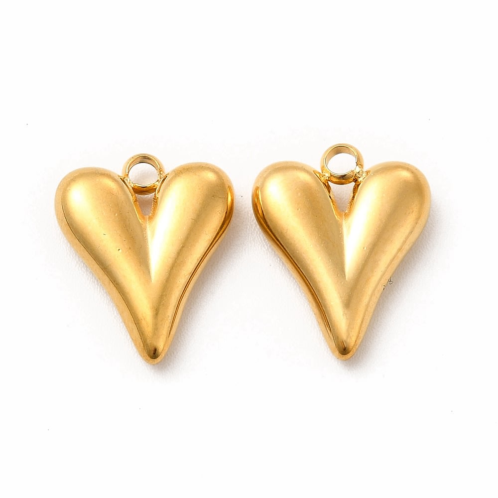 Dije colgante corazón 15x12 mm acero / unidad3