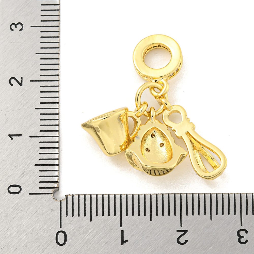 Colgante europeo charm repostería baño de oro / unidad3