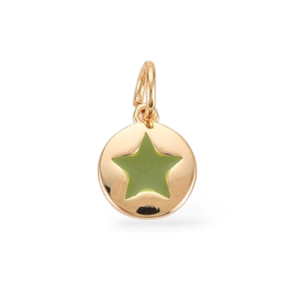 Dije esmaltado mini estrella 10 mm baño de oro / unidad4