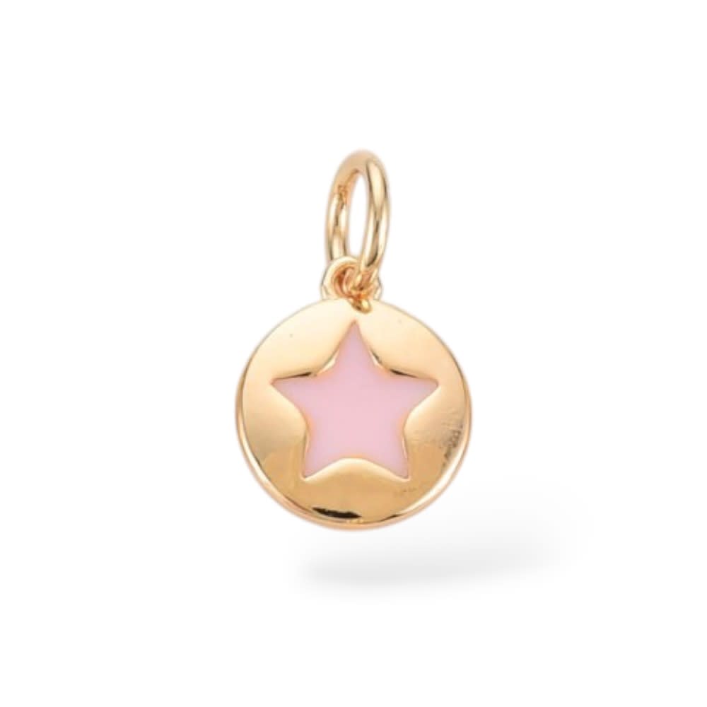 Dije esmaltado mini estrella 10 mm baño de oro / unidad3