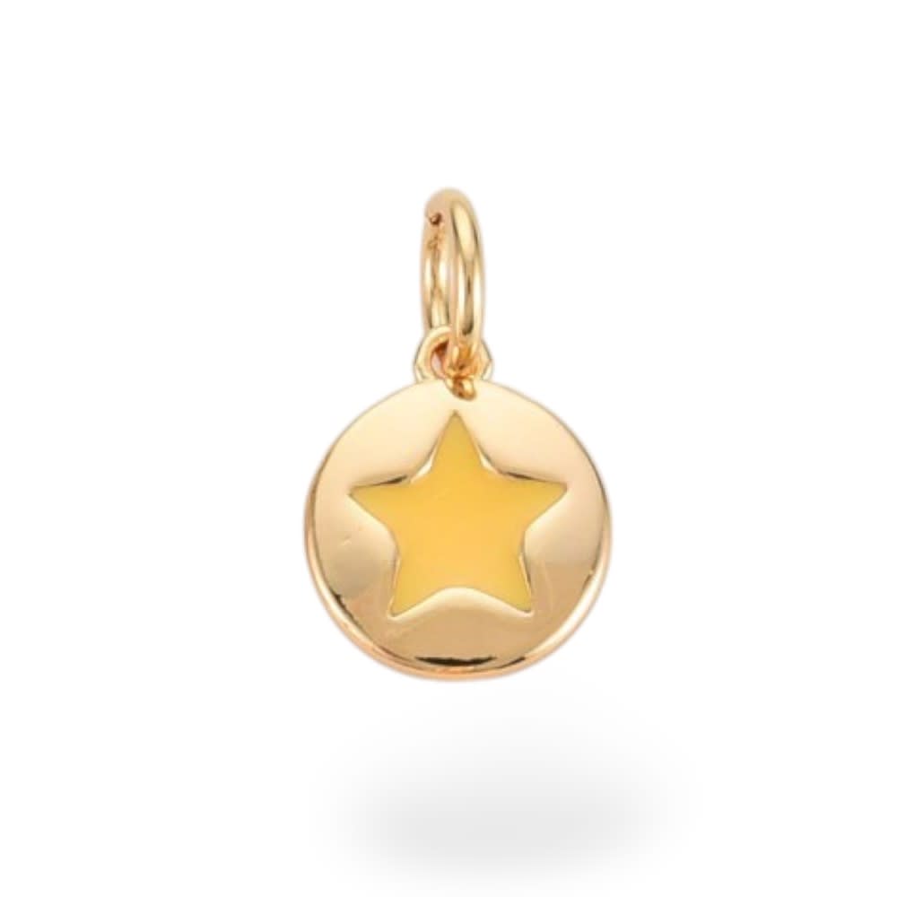 Dije esmaltado mini estrella 10 mm baño de oro / unidad2