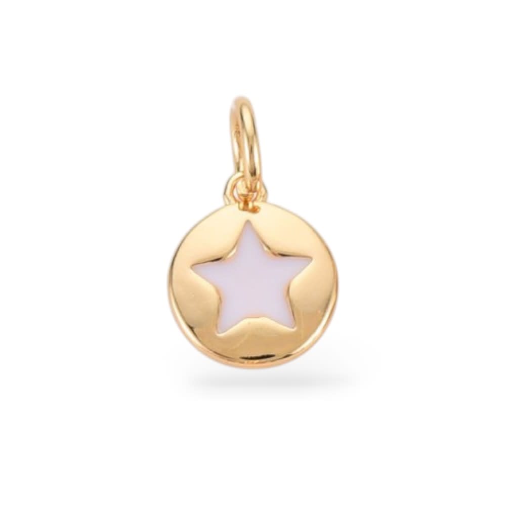 Dije esmaltado mini estrella 10 mm baño de oro / unidad6