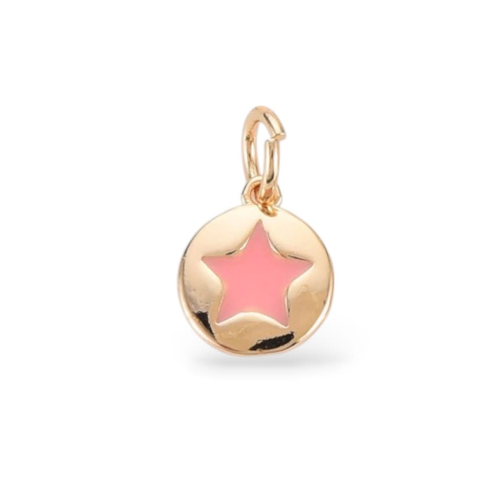 Dije esmaltado mini estrella 10 mm baño de oro / unidad5