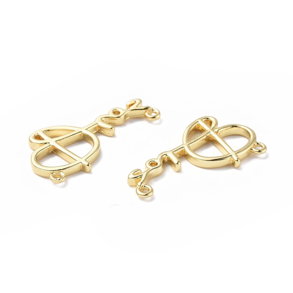 Dije conector Dios 20 mm dorado plateado / unidad3