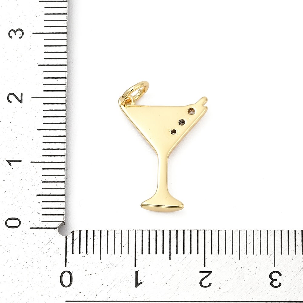 Dije colgante copa de martini baño oro zircón / unidad3