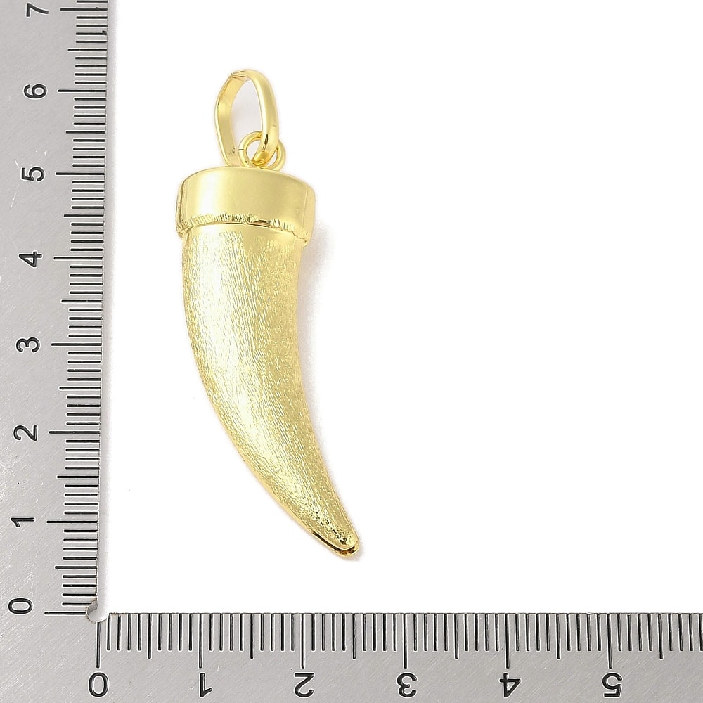 Maxi Dije colgante cuerno suerte italiano 47 mm baño oro / unidad3