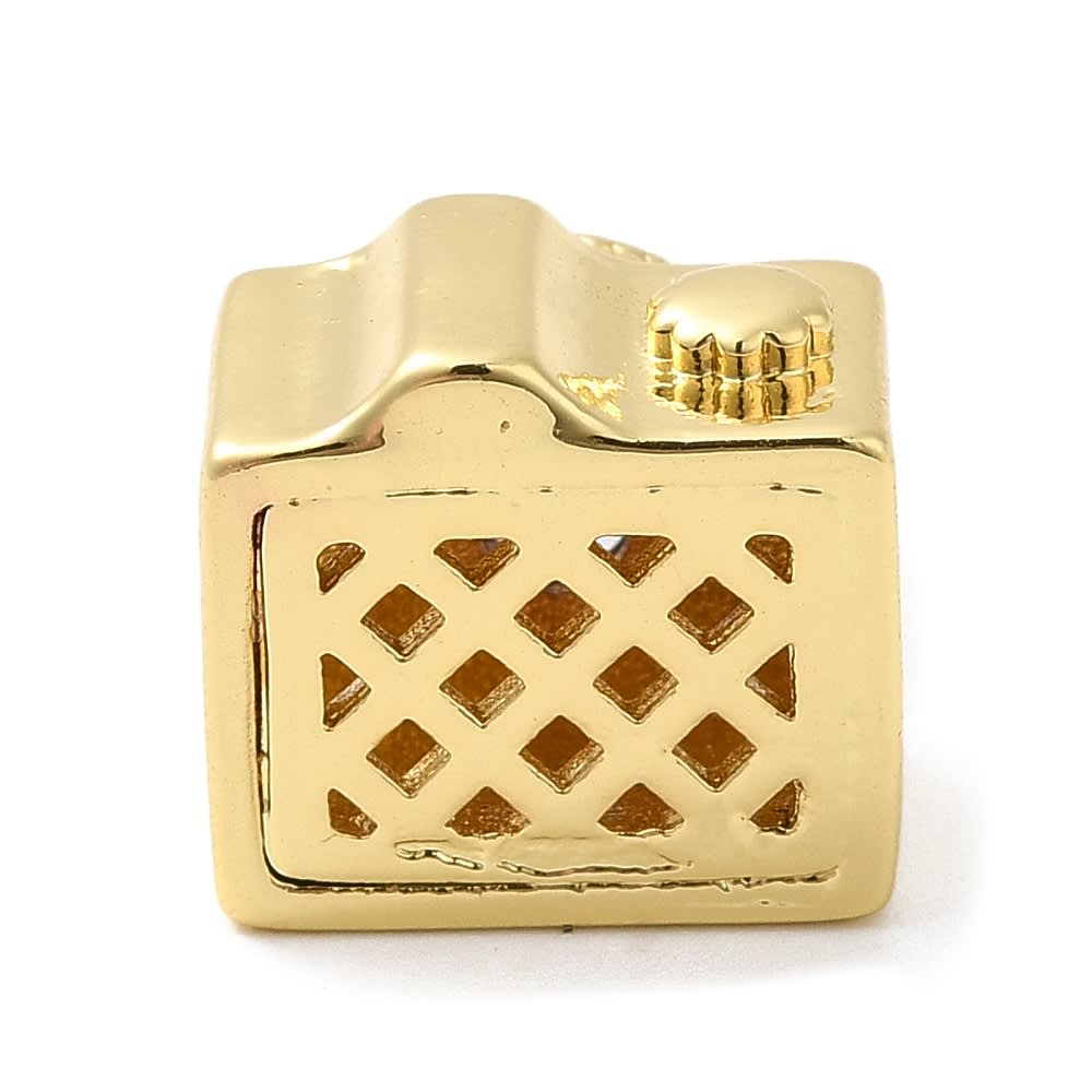 Pasador europeo charm camara dije baño de oro / unidad3