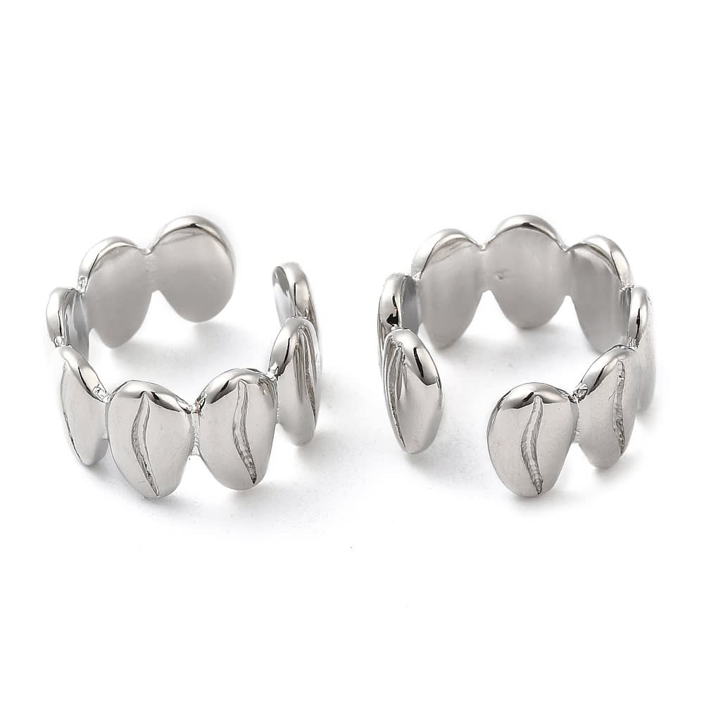 Ear cuff aros solitarios forma hoja chunky baño oro / unidad4