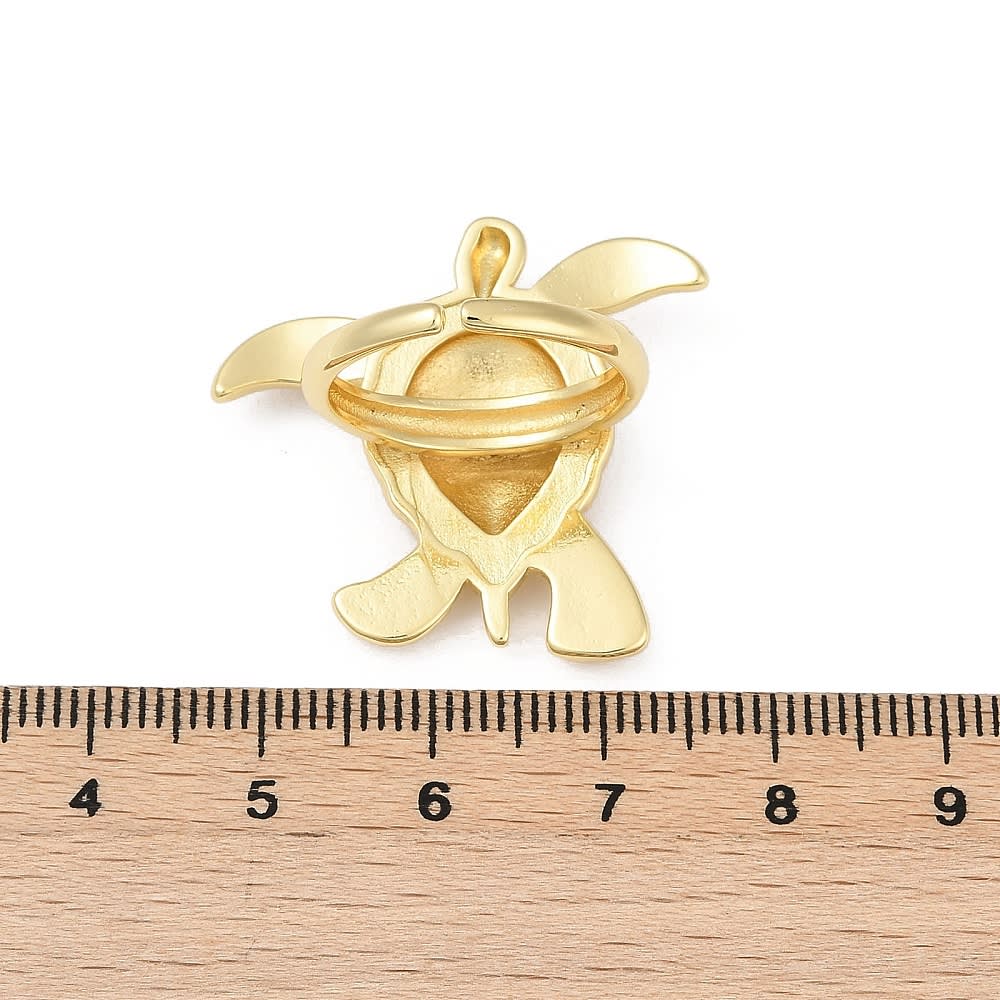 Anillo ajustable tortuga marina verano mar baño de oro / unidad2