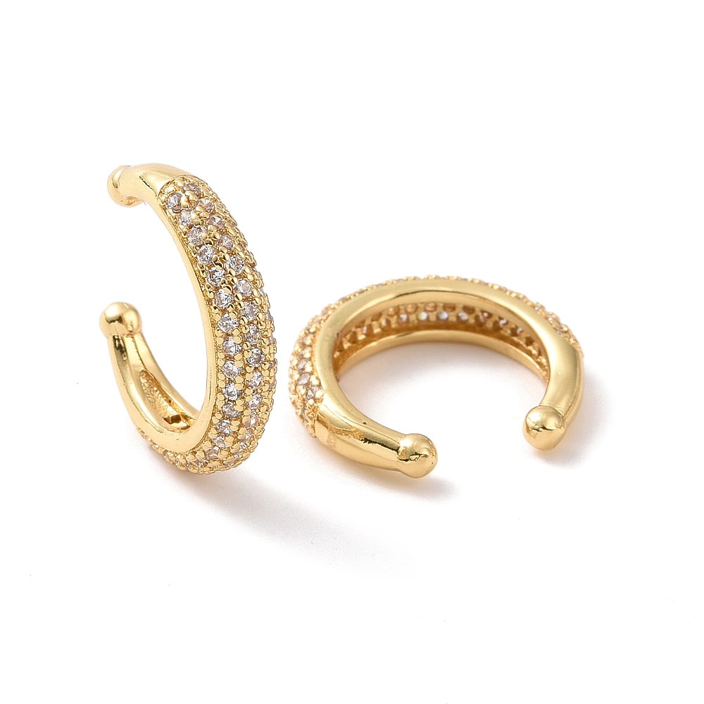 Ear cuff solitarios zircón elegante baño de oro platino / unidad3
