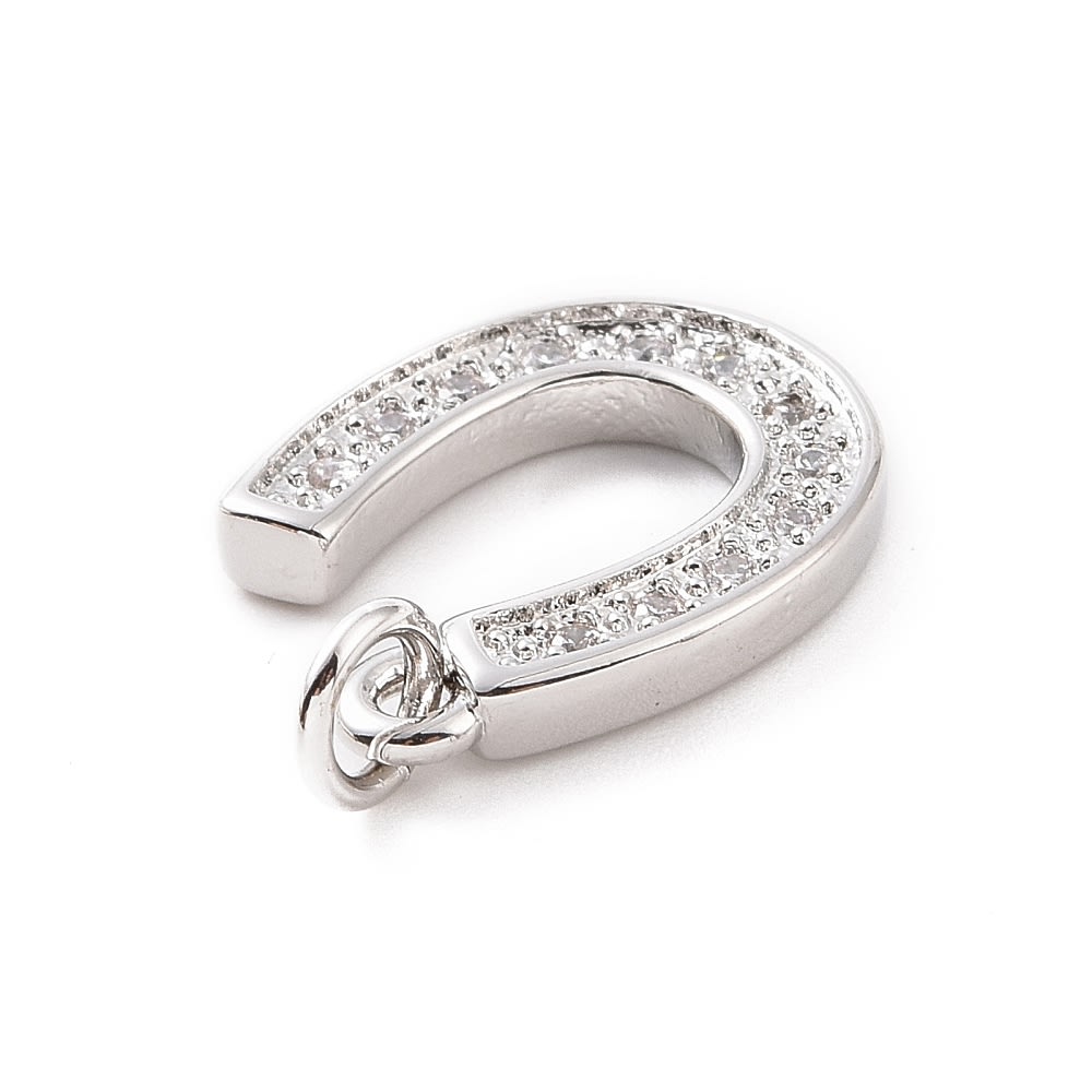 Dije colgante herradura amuleto suerte 15 mm zircón latón / unidad2