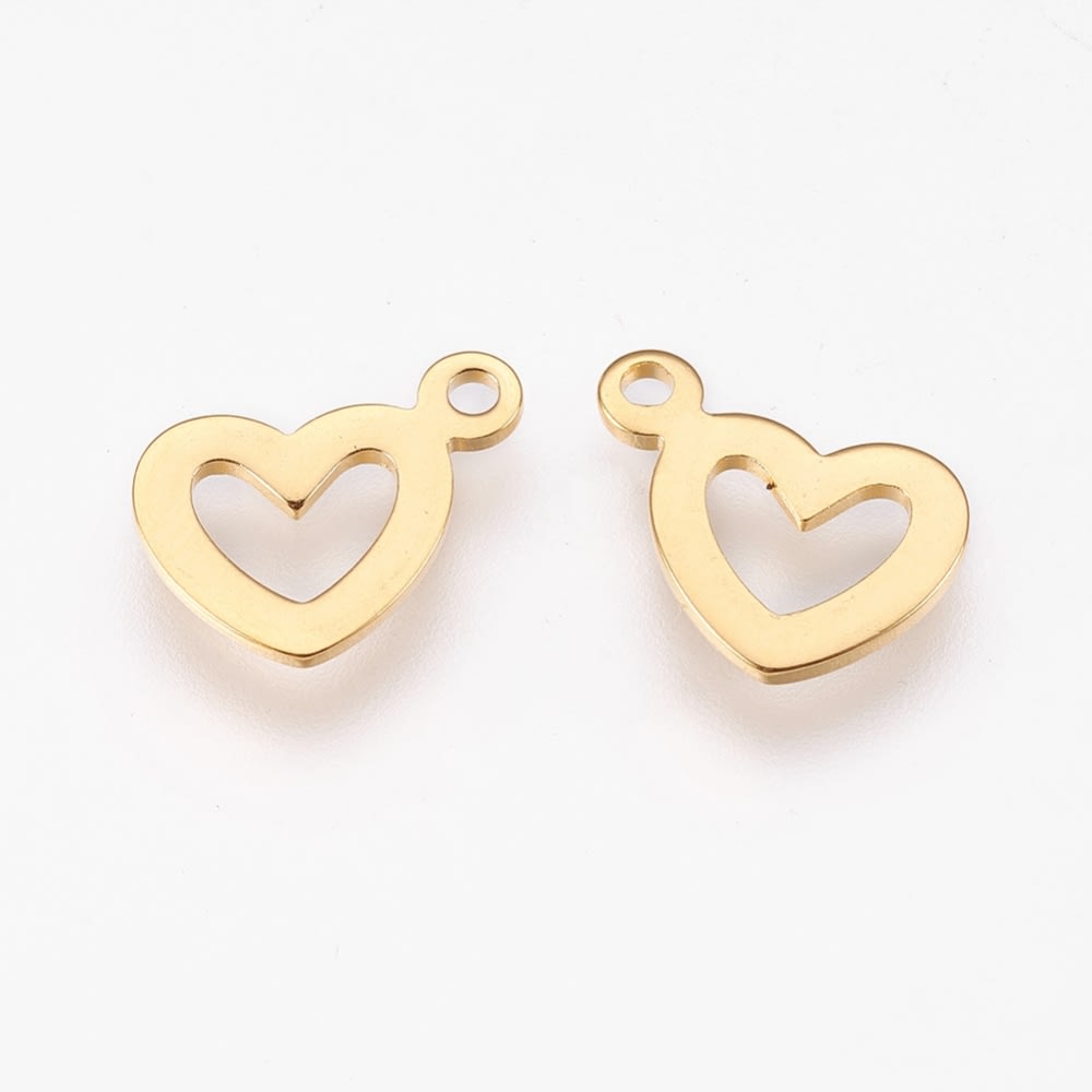 Dije colgante corazón corona trebol flor acero / unidad5