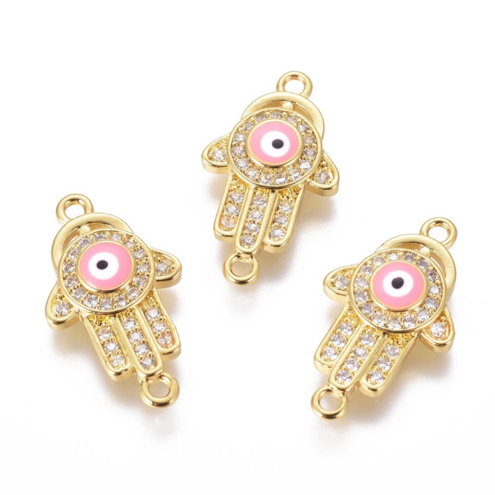 Dije conector hamsa nazar ojo turco baño de oro / unidad2