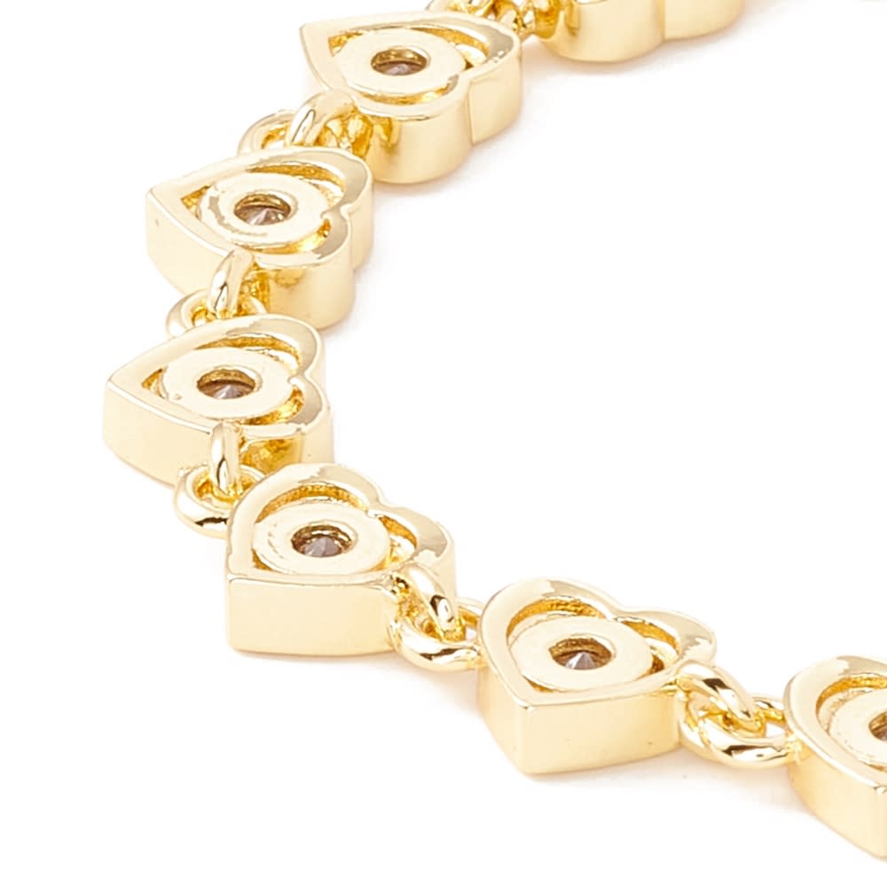 Pulsera elegante conectores corazón baño de oro / unidad4