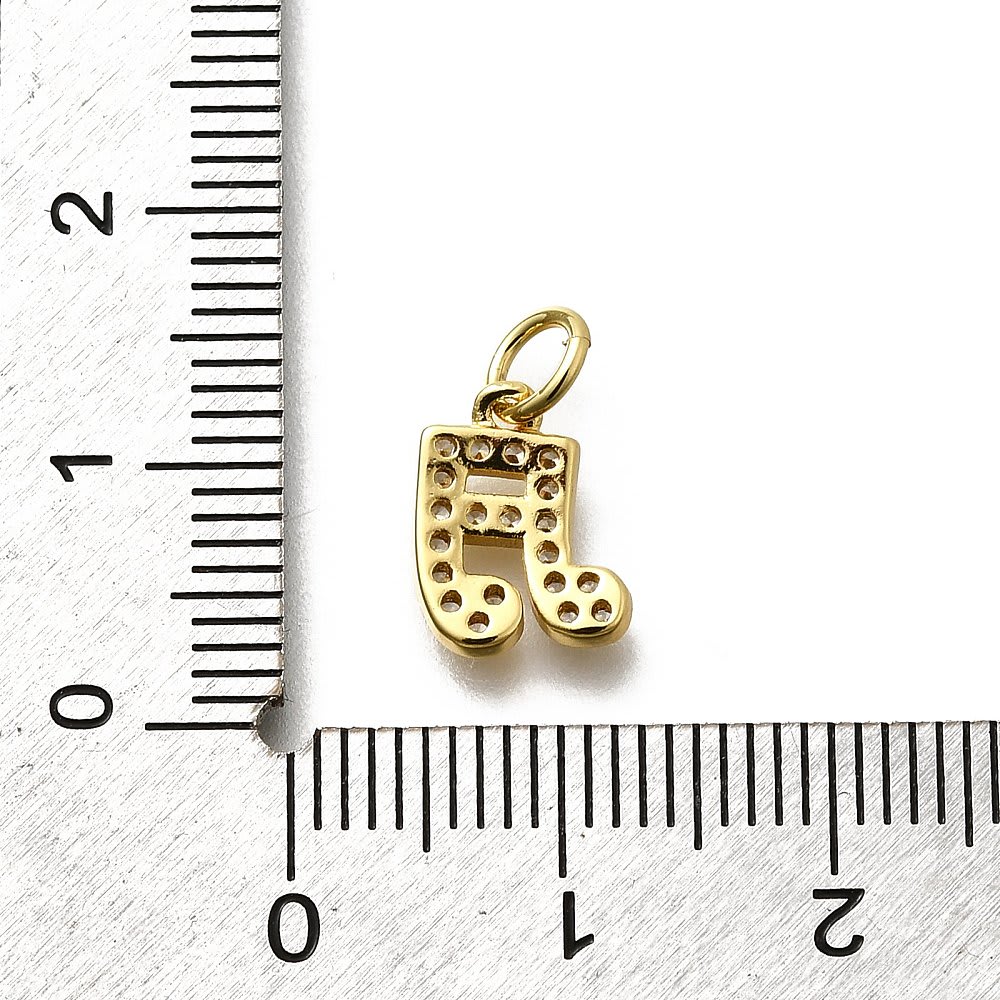 Dije colgante nota musical semicorchea 10.5 mm baño de oro / unidad3