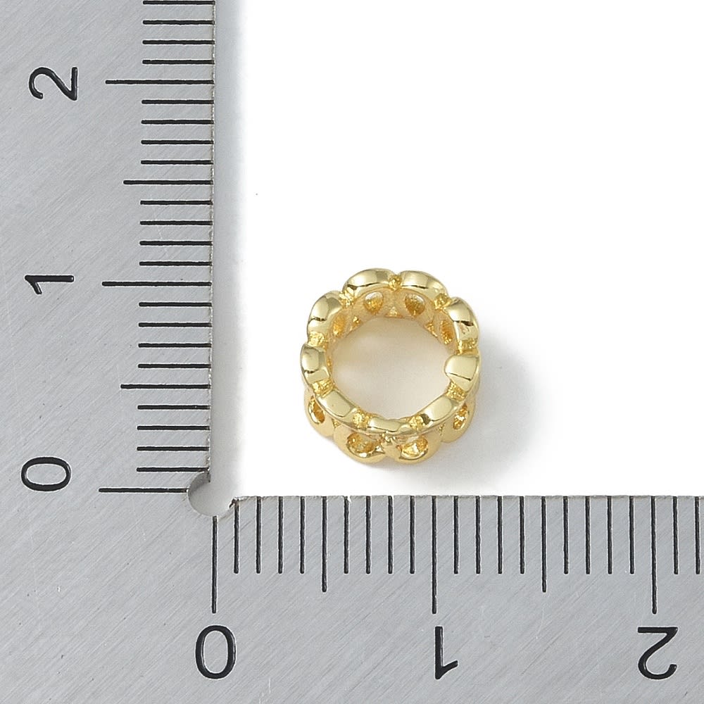 Cuenta pasador estilo europeo curvas 8.5 mm baño de oro / unidad3