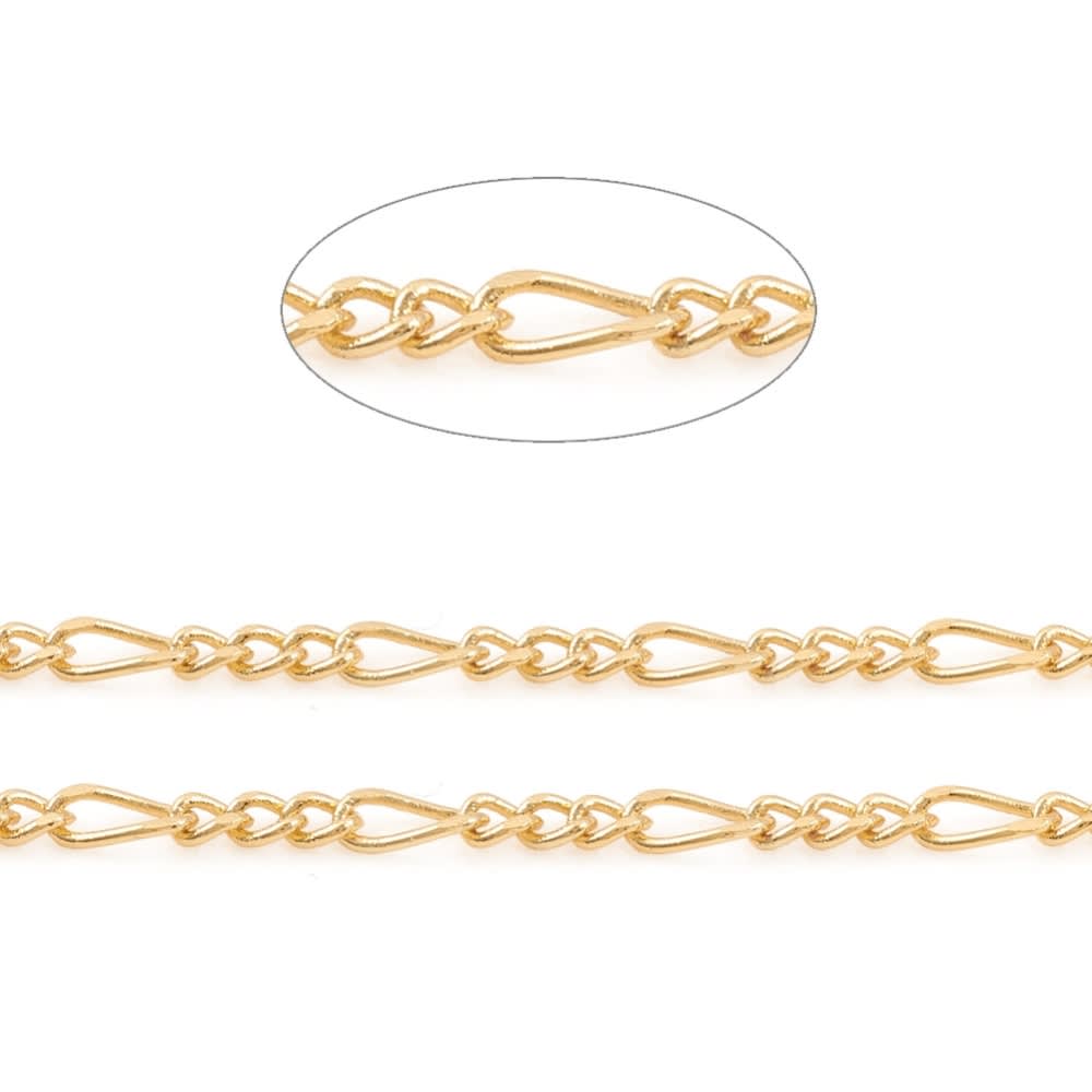 Cadena de eslabones tipo cartier baño de oro / metro3