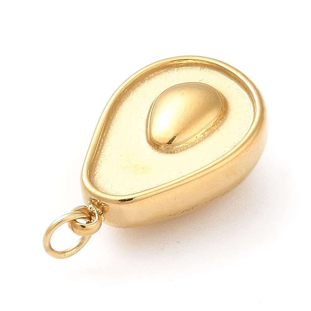 Dije colgante palta aguacate 18x12 mm acero / unidad3