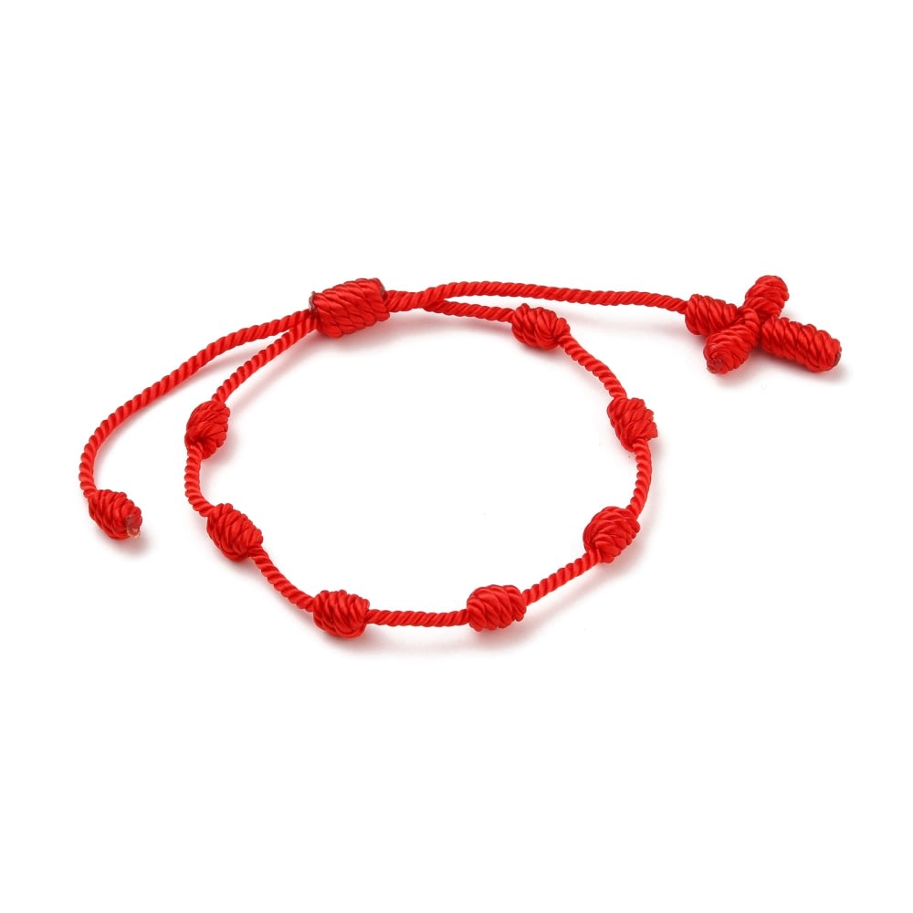 Pulsera ajustable protección 7 nudos hilo rojo1