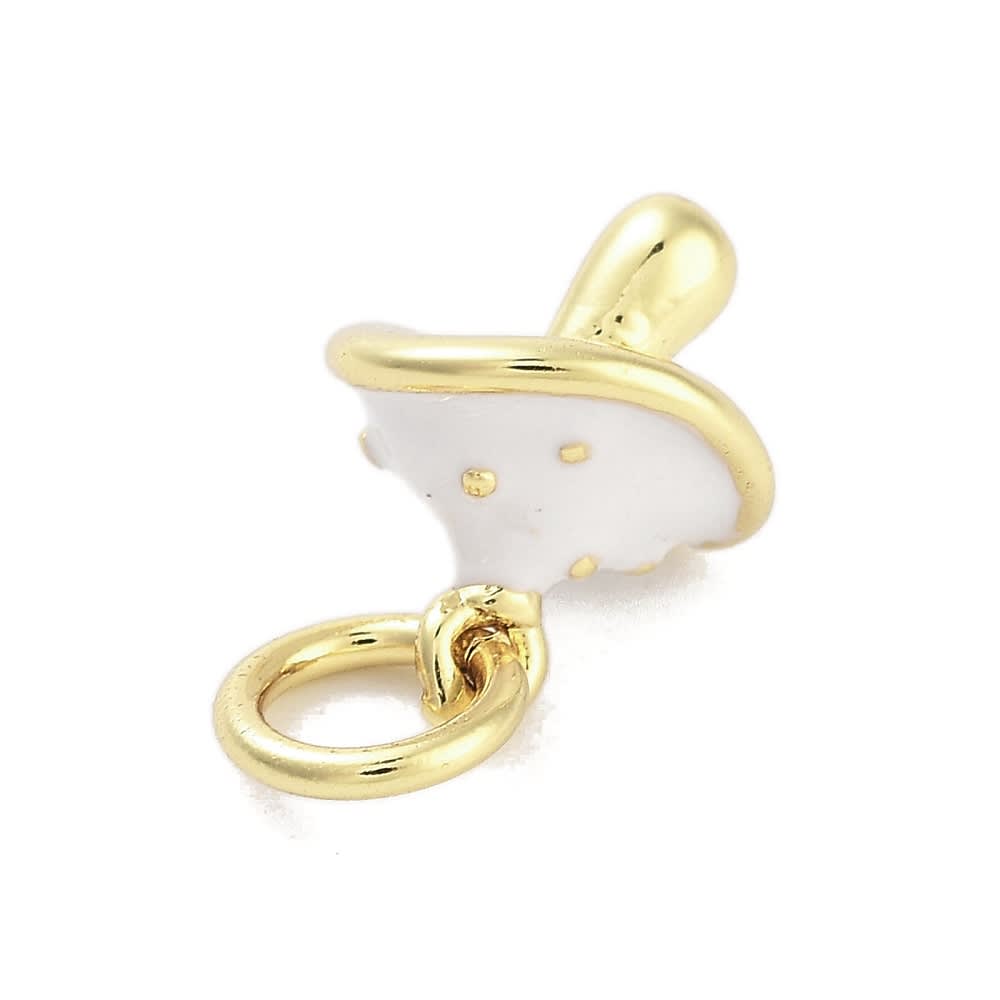 Dije colgante hongo suerte 9 mm esmaltado baño de oro / unidad2